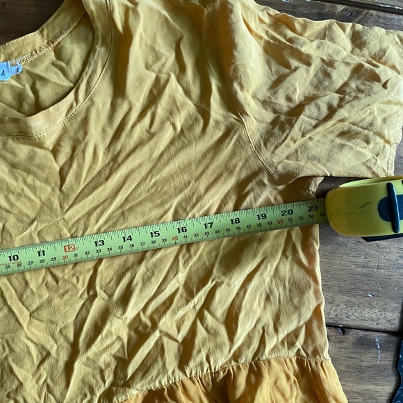 Lacausa Cassie Dress Anthropologie “tar” Gold Yellow Babydoll Layered Small S - Picture 7 of 12